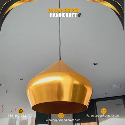 lampu gantung minimalis kuningan , lampu kuningan , lampu hias gantung