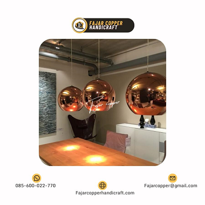 lampu gantung tembaga mewah , lampu bola tembaga , lampu hias tembaga