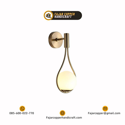 lampu dinding kuningan , lampu minimalis kuningan asli mewah