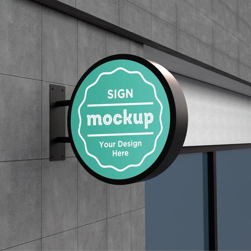 Neon Box Bulat 50cm Akrilik 2 Sisi Custom Hitam Lampu