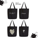 Tas Tote Bag Semi Kanvas Resleting Motif Baru Kekinian Totebag Canvas Tas Selempang