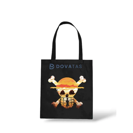 DT - Totebag Hitam Drill Motif One Piece / Totebag Souvenir Unisex