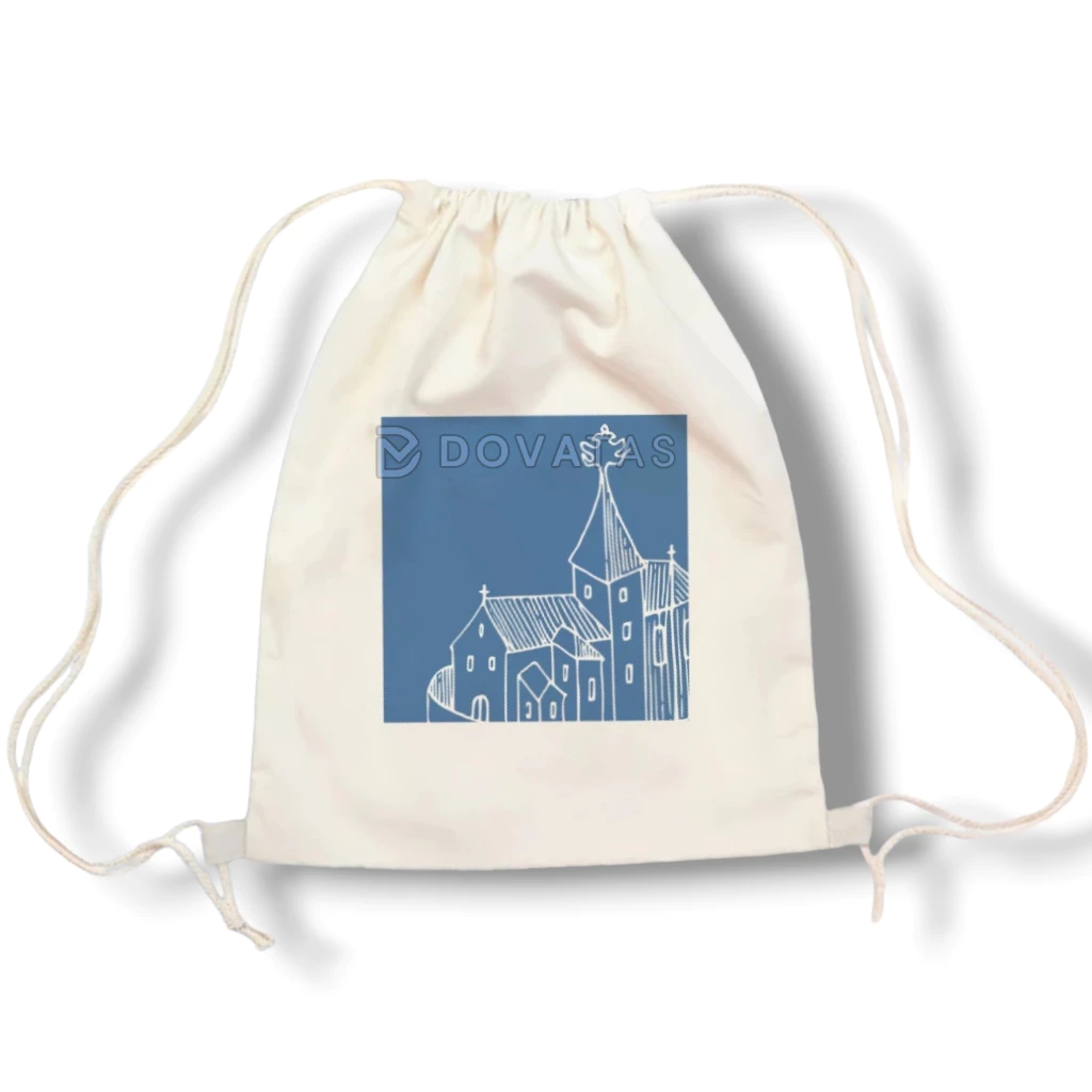 Tas Serut Kanvas Motif BLUE / String Bag