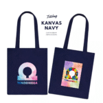 TOTEBAG BAHAN KANVAS NAVY CUSTOM SABLON 30 X 40