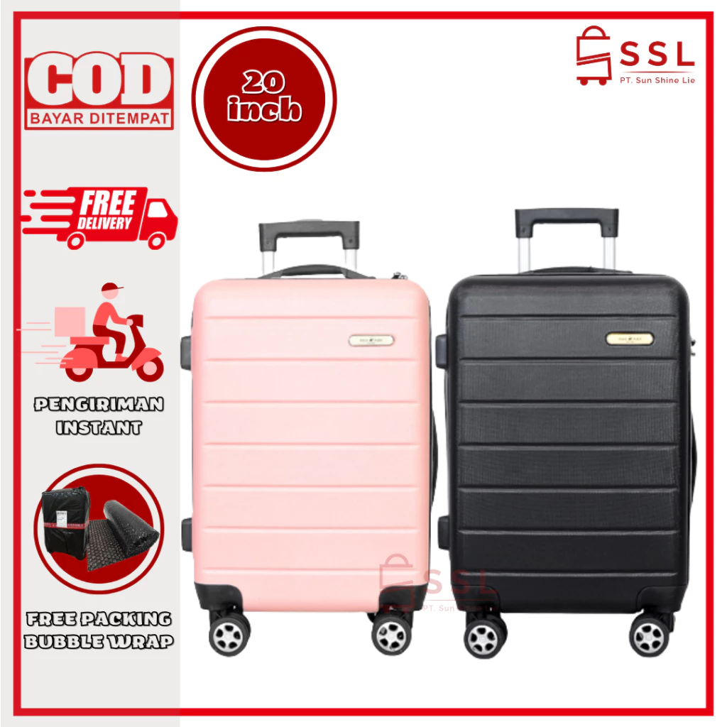 Koper V001 20 Inch Fiber Abs Kunci Tanam Kombinasi 3 Angka Roda 360 Tahan Banting