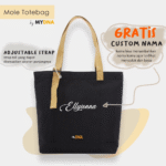 Totebag Custom Desain - Nama Gambar Logo - Tas Jinjing Tas Tangan Wanita Custom Sablon - Mole Totebag MyDNA