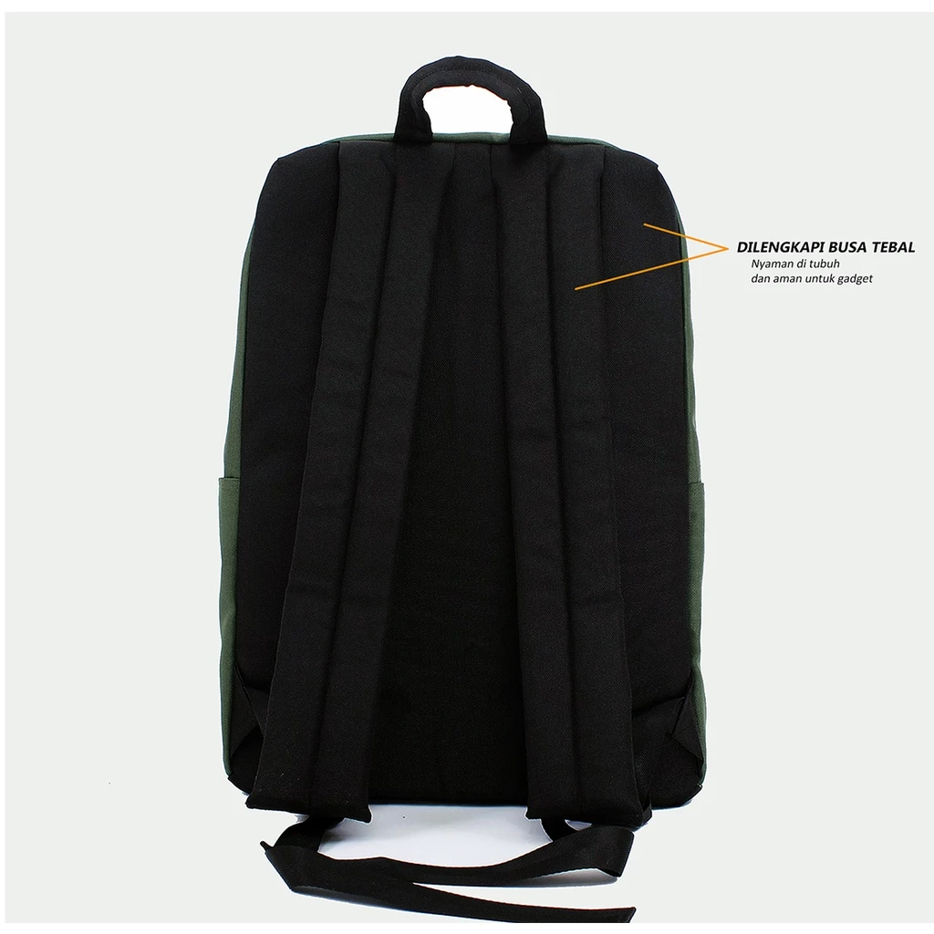 Custom Backpack Name Logo Image Name - School Work Lecture Bag - Guanine Backpack - Hijau Army - MyDna