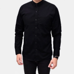 laris -BAJU KEMEJA HITAM POLOS PRIA LENGAN PANJANG BIG SIZE XXL CASUAL FORMAL