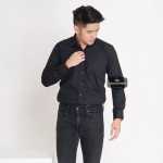laris -BAJU KEMEJA HITAM POLOS PRIA LENGAN PANJANG BIG SIZE XXL CASUAL FORMAL