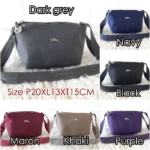 LC8603 Tas Selempang Wanita Import Longcham 2Ruang - Hitam