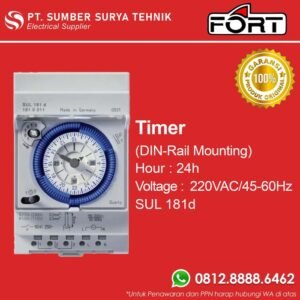 Timer (DIN-Rail Mounting) SUL 181d 220VAC/45-60Hz 24h FORT