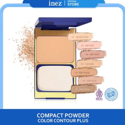 [Exp March 2026] Inez Compact Powder Solid Powder Color Contour Plus Blue Powder Inez Cosmetic - Cinta Cosmetics