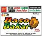 stiker kaca gerobak tulisan baso bakar