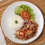 Fried Chicken Rice with matah sambal