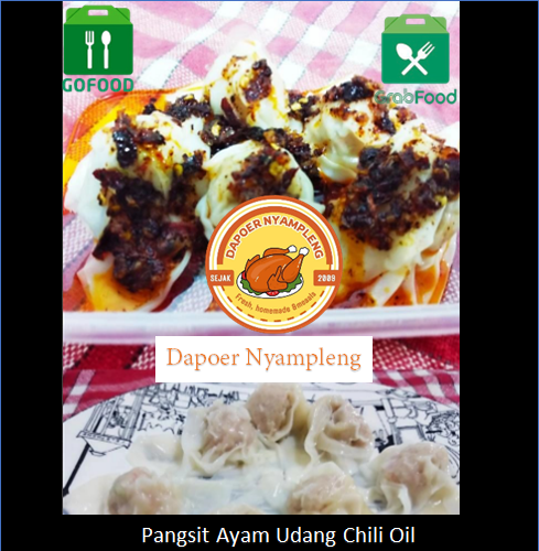Pangsit Ayam Udang Chili Oil Dapoer Nyampleng