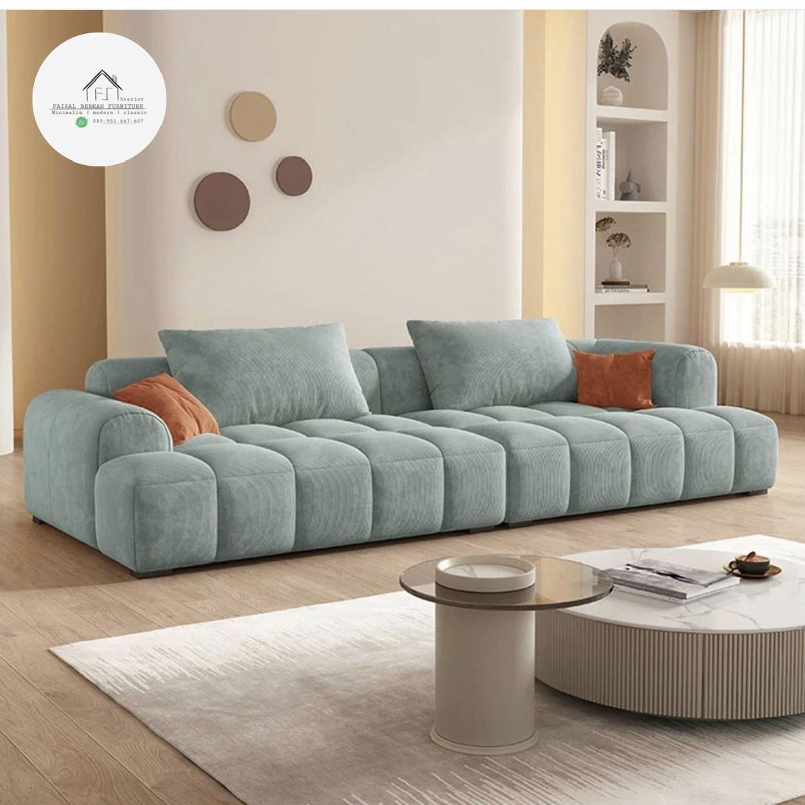 Sofa box kotak kotak minimalis modern jumbo sofa keluarga empuk
