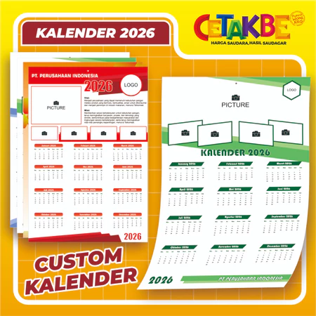 KALENDER DINDING 2026 / KALENDER MATA AYAM / KALENDER JEPIT KALENG / CUSTOM KALENDER FOTO