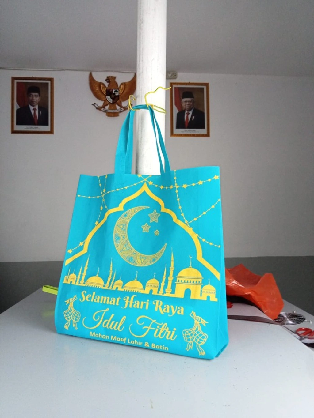 Tas Spunbond Lebaran Idul Fitri Tote Goodie Bag Souvenir L