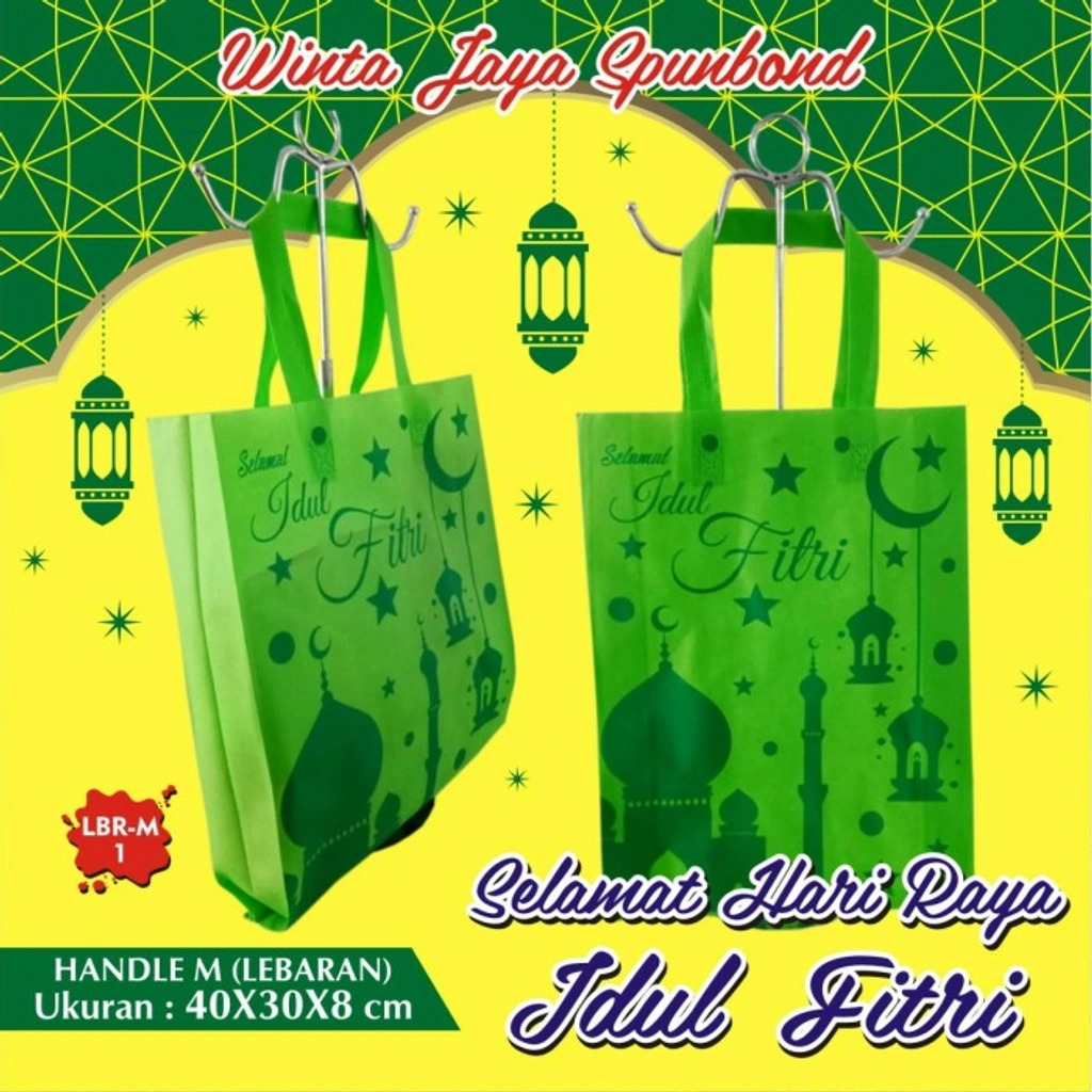 Tas Spunbond Lebaran Idul Fitri Tote Goodie Bag Souvenir M