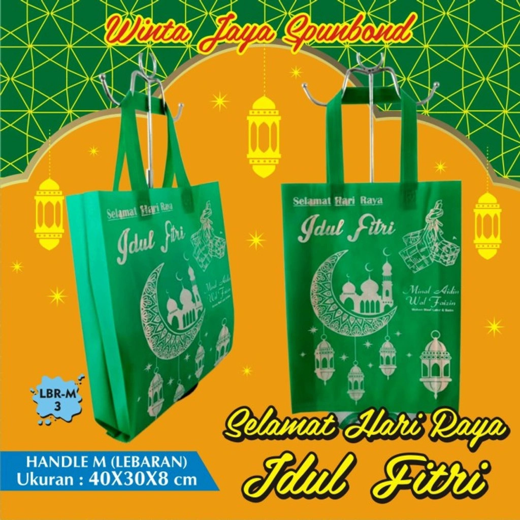 Tas Spunbond Lebaran Idul Fitri Tote Goodie Bag Souvenir M
