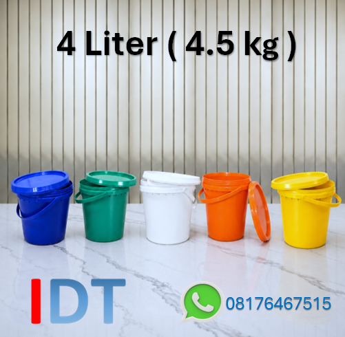 Pail Plastik 4 Liter ( Ember 4.5 kg ) Plastik Kokoh Kualitas Terjamin