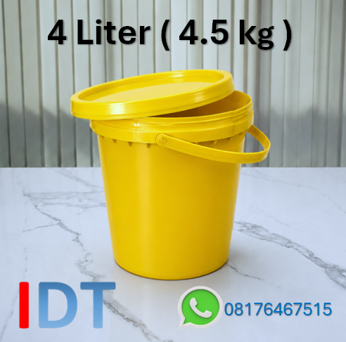 Pail Plastik 4 Liter ( Ember 4.5 kg ) Plastik Kokoh Kualitas Terjamin