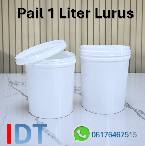 Pail Plastik 1 Liter ( 1.5 kg ) Lurus Plastik Kokoh Kualitas Terjamin