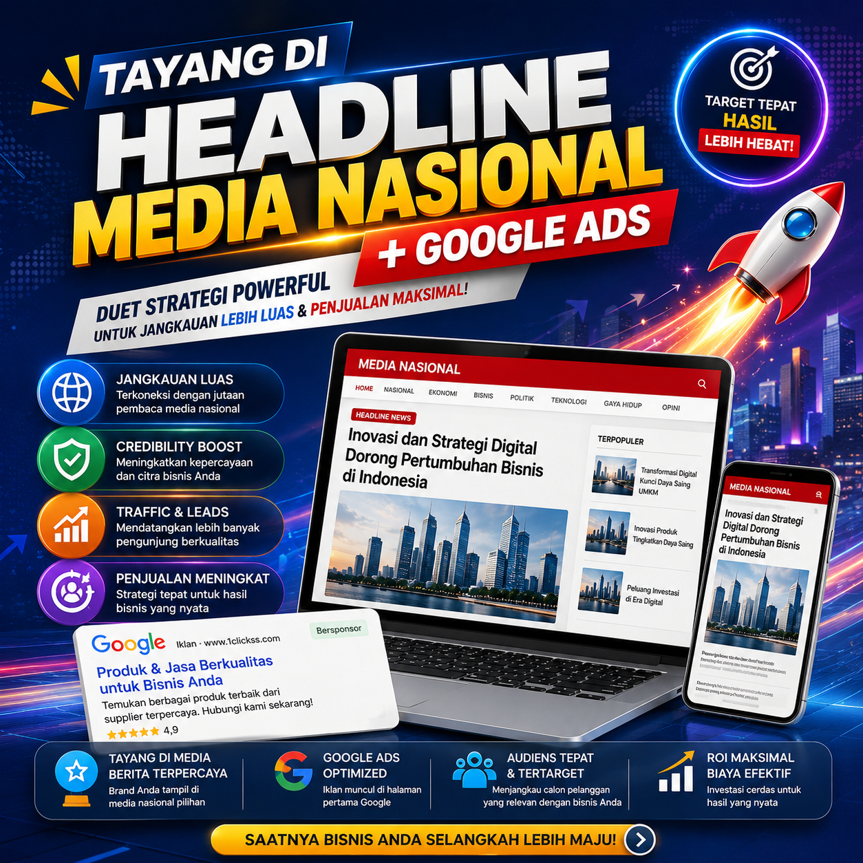 Paket Tayang di Headline Media Top Indonesia, Tingkatkan Krebilitas dan Kepecayaan Pembeli Potemsia