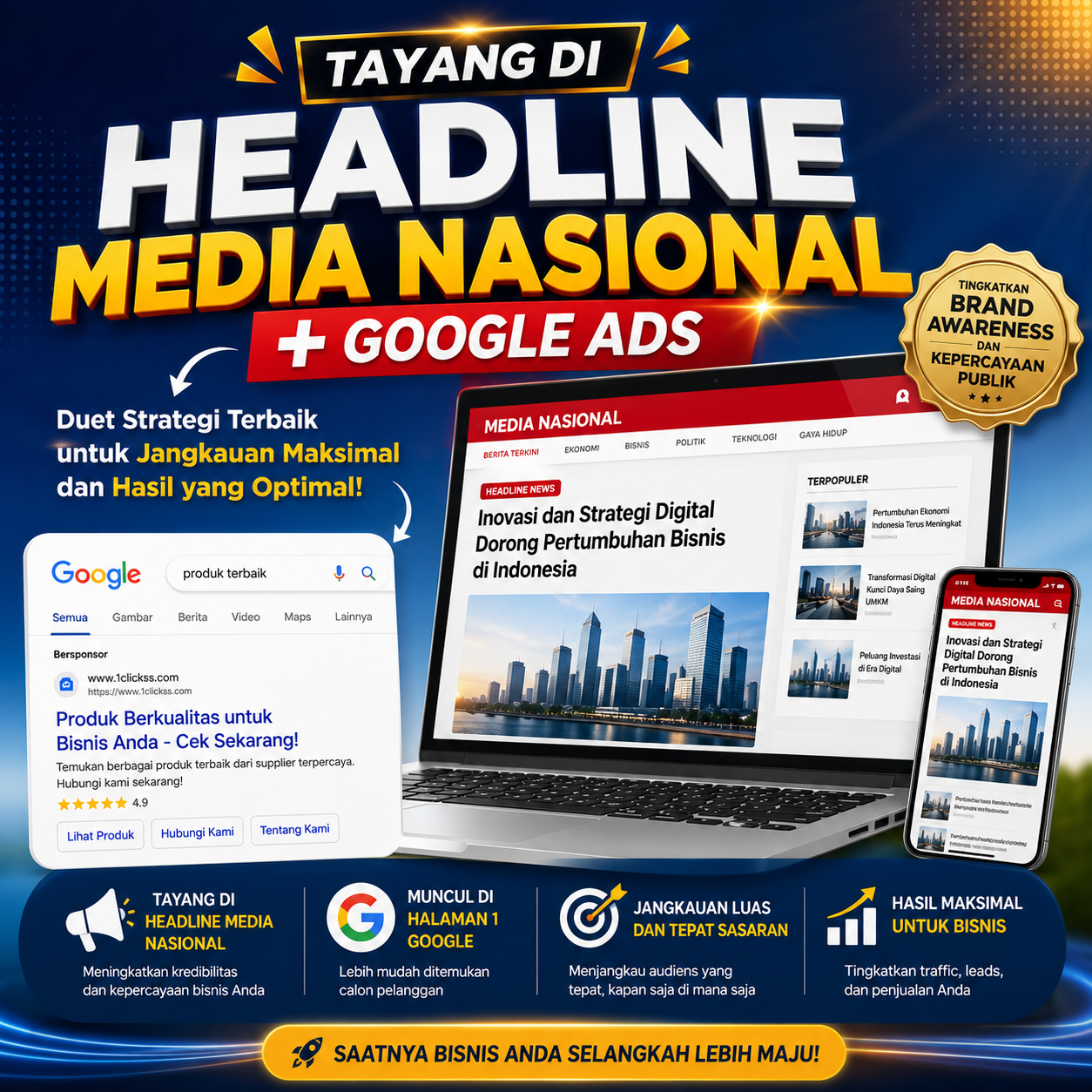 Paket Tayang di Headline Media Top Indonesia, Tingkatkan Krebilitas dan Kepecayaan Pembeli Potemsia