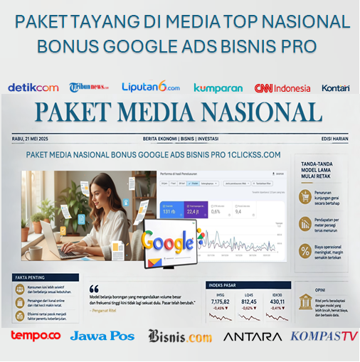 Paket Publikasian Media Berita Top Indonesia Bonus Google Ads