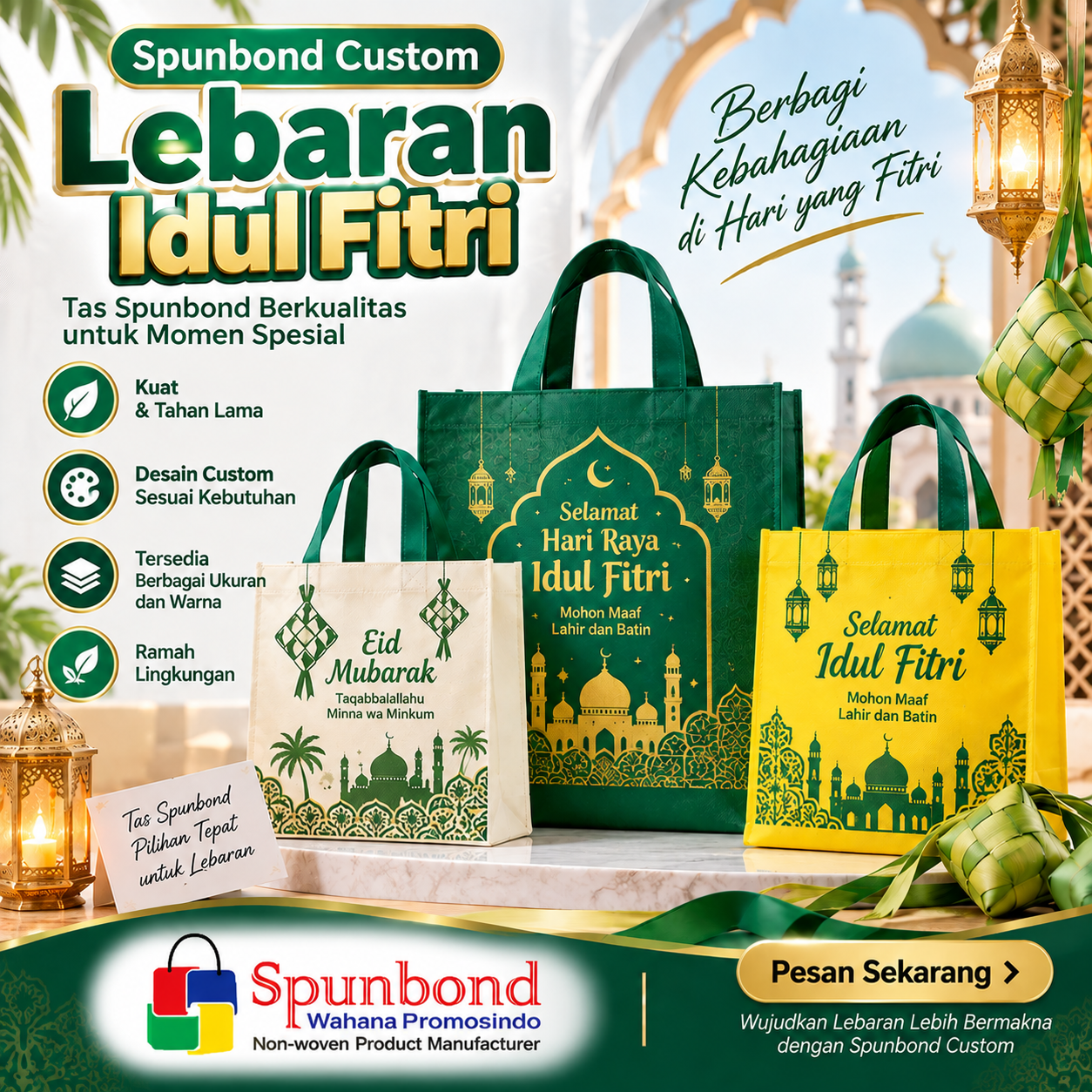 Produksi Spunbond Custom Printing Bag Idul Fitri
