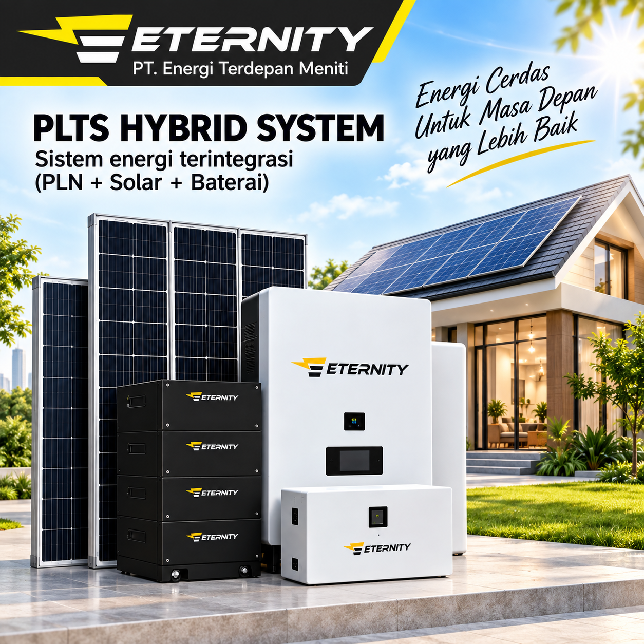 Erternity Paket Pasang Panel Surya untuk Rumah Type 60 Hemat Tagihan Listrik Erternity Paket Pasang Panel Surya untuk Rumah Type 60 Hemat Tagihan Listrik