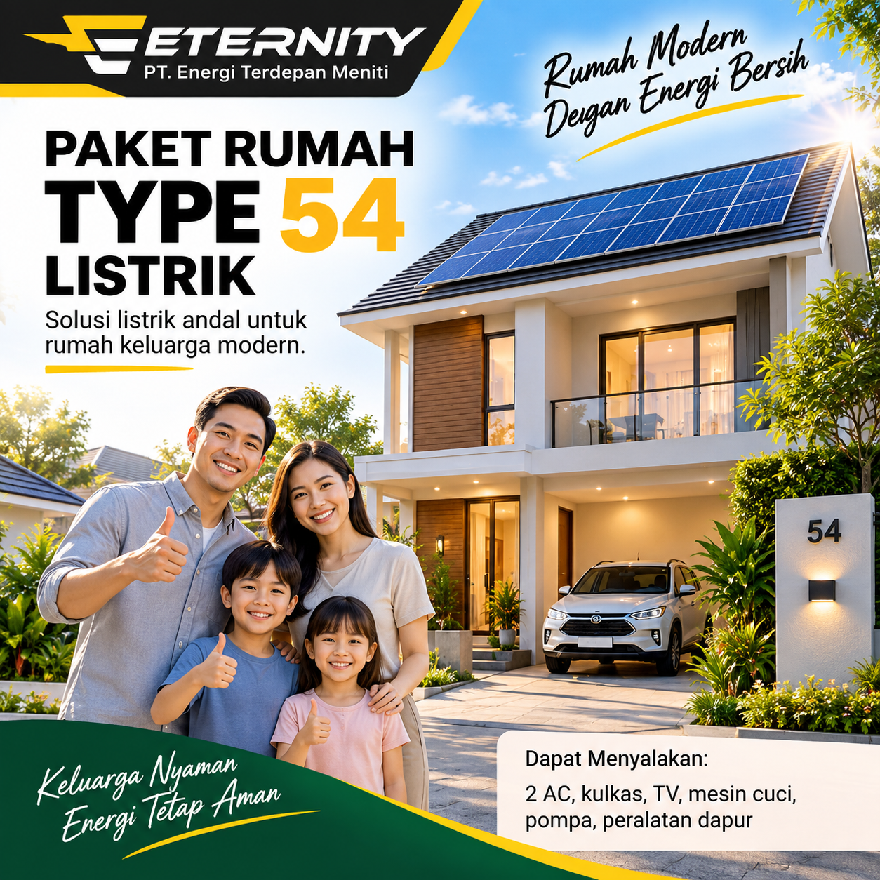 Erternity Paket Pasang Panel Surya untuk Rumah Type 54 Hemat Tagihan Listrik Erternity Paket Pasang Panel Surya untuk Rumah Type 54 Hemat Tagihan Listrik