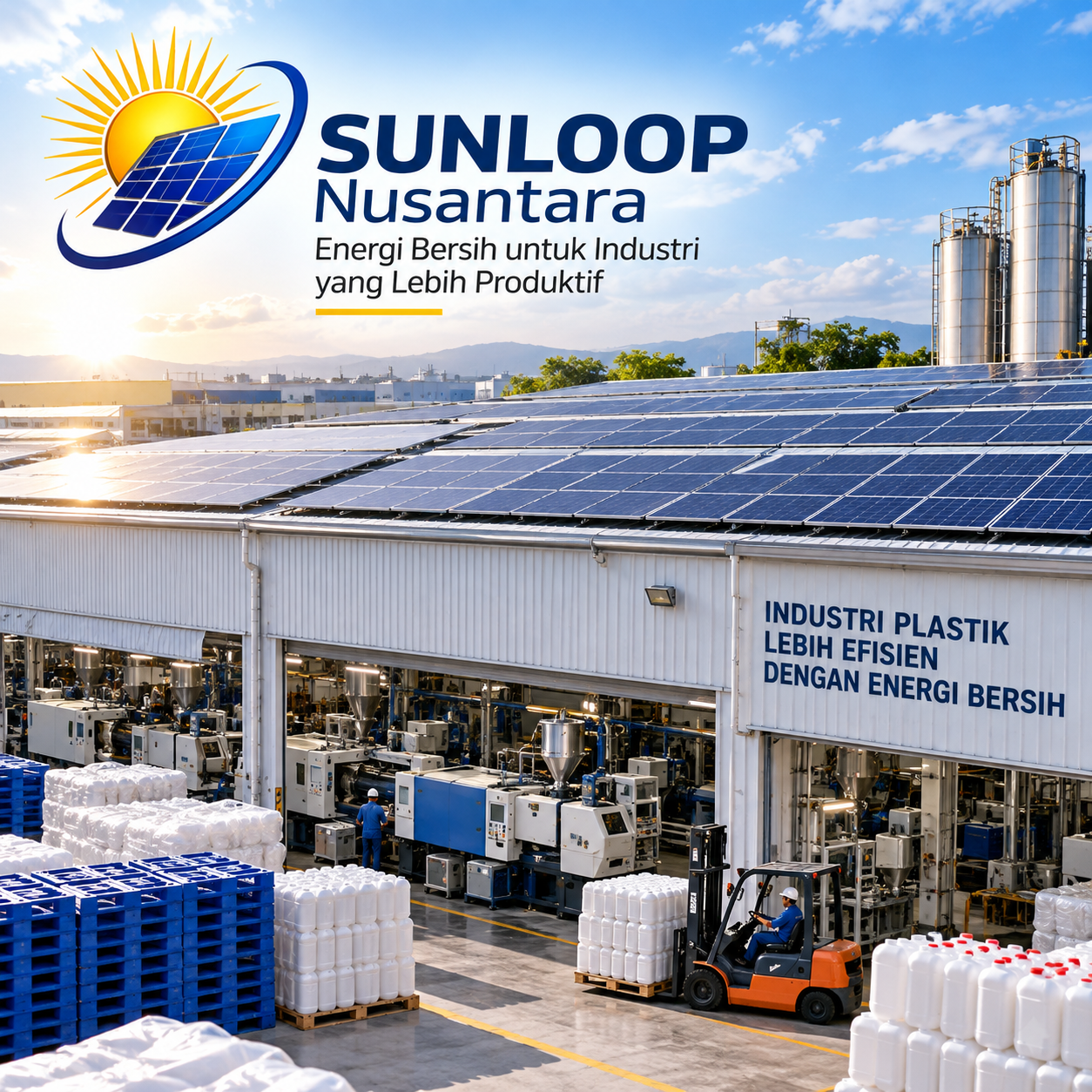 Sunloop Nusantar Pasang Panel Surya untuk Industri Geratis Alat