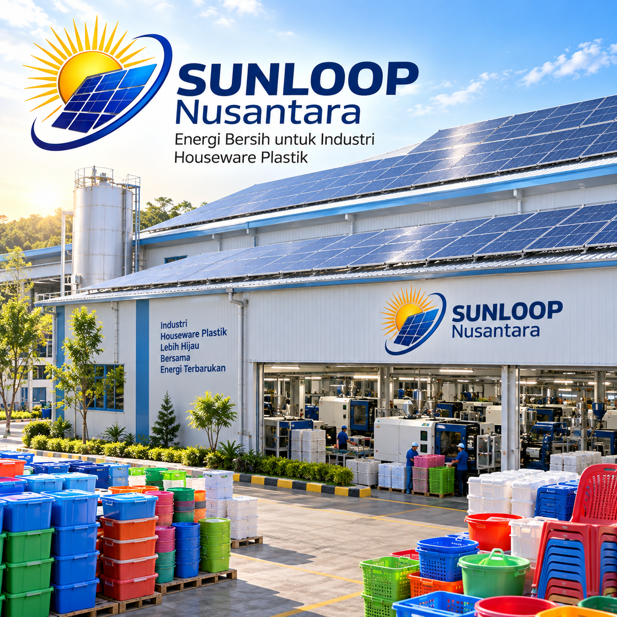Sunloop Nusantar Pasang Panel Surya untuk Industri Geratis Alat