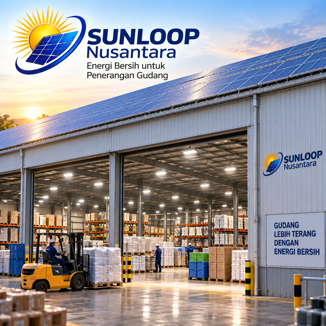 Pasang Panel Surya Gudang Gelatis Alat
