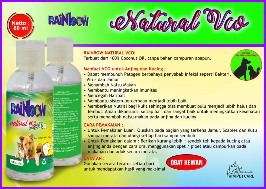 Rainbow Natural VCO 60 毫升 - 动物复合维生素