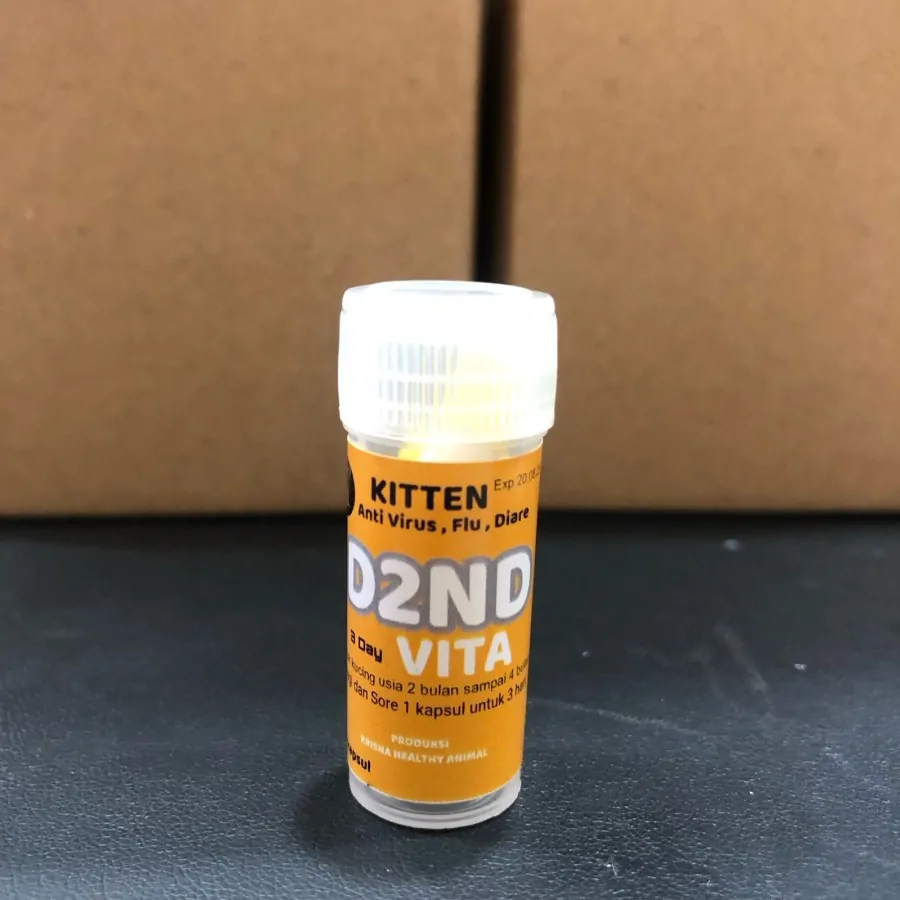 含有 6 粒维生素 D2ND 胶囊,为猫和小猫有效的抗病毒药物